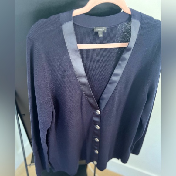 Talbots Navy Blue Buttons Cardigan Sweater - Large - Picture 7 of 10